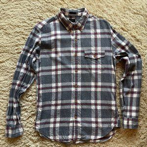 J. Crew Slim Mid-weight Flannel Grey & White - Men's M